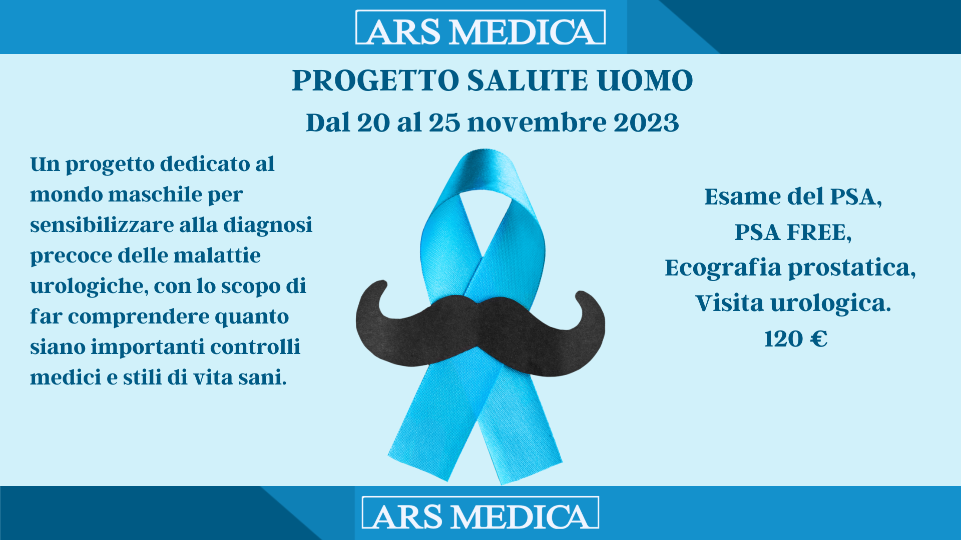 Progetto salute uomo è un percorso di prevenzione per l'uomo per per sensibilizzare alla diagnosi precoce delle malattie urologiche e non solo con lo scopo di far comprendere loro quanto siano importanti controlli e stili di vita sani. L’obiettivo è quello di fornire agli uomini gli strumenti necessari per conoscere le malattie che li colpiscono nell’intero arco della vita.